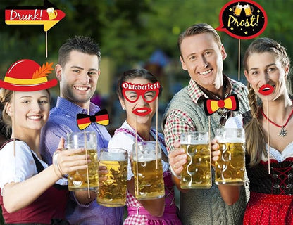 90shine 55Ct Oktoberfest Photo Booth Props German Theme Party Decorations Supplies