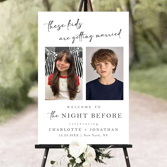 Personalized Rehearsal Dinner Welcome Sign, The Night Before Welcome Sign, Wedding Rehearsal Party Home Decor, Rehearsal Dinner Sign, Elegant Welcome Sign, Wedding Decorations Ceremony #3
