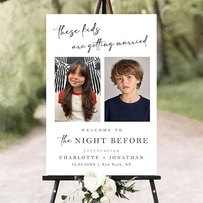Personalized Rehearsal Dinner Welcome Sign, The Night Before Welcome Sign, Wedding Rehearsal Party Home Decor, Rehearsal Dinner Sign, Elegant Welcome Sign, Wedding Decorations Ceremony #3
