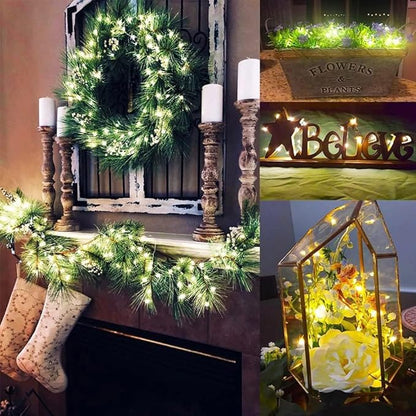24 Pack Fairy Lights Battery Operated String Lights，7FT 20LED Waterproof Silver Wire Christmas Lights Outdoor,Firefly Mini Lights for Bedroom Party Birthday Wedding Indoor Decorations.