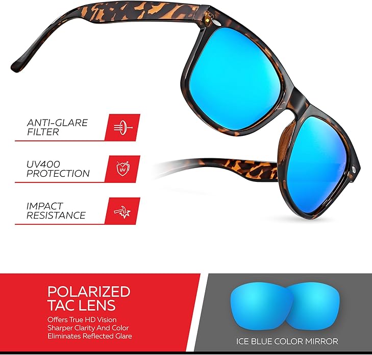Retro Rewind Polarized Sunglasses for Men and Women - UV Protection Classic Sun Glasses