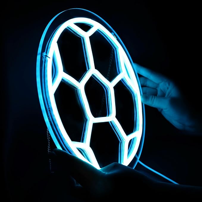 Soccer Neon Sign for Home & Bedroom Decor, Gym & Sports Wall Art - LED Neon Sign, 16''