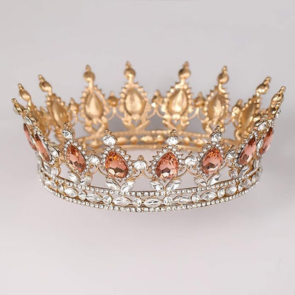 FORSEVEN Queen Crown Rhinestone Wedding Crowns and Tiaras for Women Costume Party Hair Accessories Princess Birthday Crown Crystal Bridal Crown Christmas Decorations Headband