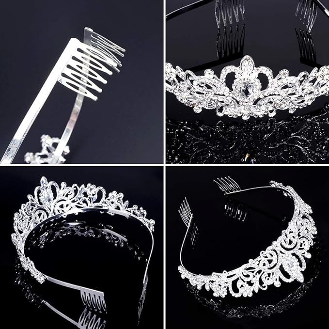COCIDE Tiara Crystal Crowns Rhinestone Crown Bride Bridal Wedding Birthday Party for Women