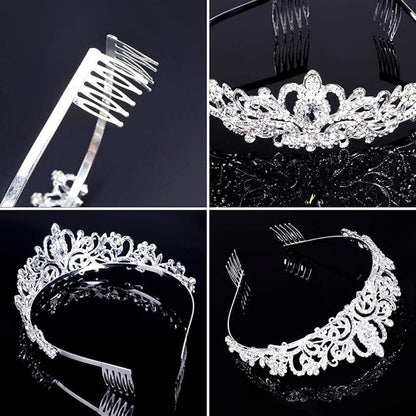 COCIDE Tiara Crystal Crowns Rhinestone Crown Bride Bridal Wedding Birthday Party for Women