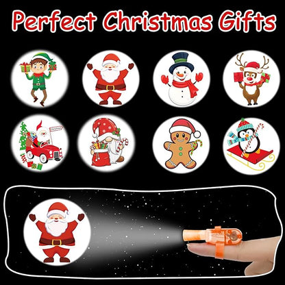 40PCS Christmas Party Favors for Kids,Christmas LED Light Up Finger Lights Glow in the Dark Party Favors for Kids, Classroom Prizes Trick or Treats Gifts