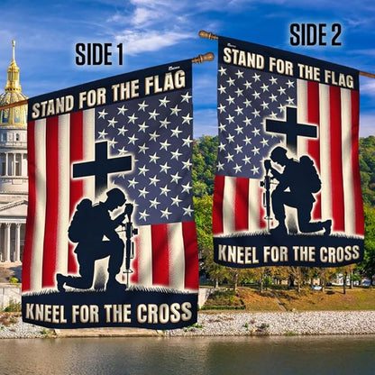 FLAGWIX American Army Veteran Flag - USA Premium Polyester The Cross Veteran Garden Flag (11.5" x 17.5") - 4th of July Memorial Day Veterans Day Decorations for Home, Decorative Indoor Outdoor Flag
