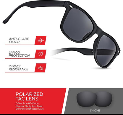 Retro Rewind Polarized Sunglasses for Men and Women - UV Protection Classic Sun Glasses