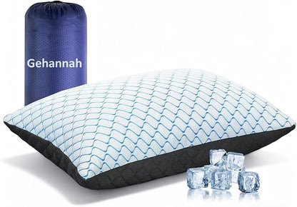 Gehannah Travel Pillow - Large 1 Pack Compressible Camping Pillow for Sleeping - Shredded Memory Foam with 1 Storage Bags - Supportive for Adults, Kids, Outdoor, Backpacking, Hiking Gear