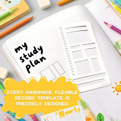 Handmade Flexible Record Template, Planner Stencils Set, Drawing & Lettering Templates for Journaling, Calendar, Scrapbooking & DIY Craft Supplies (Style-A1)