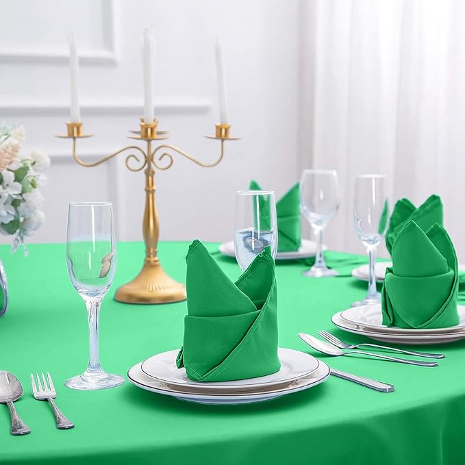 Cupuamon Cloth Napkins 20x20 inch Washable Polyester Dinner Napkins Soft Table Napkins for Wedding Party Dining Banquet(Emerald,50PCS)