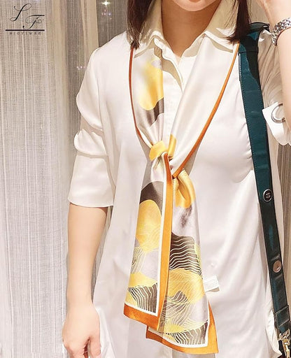 Head Scarf Hair Neck Scarves For Women Purse Bag Scarfs For Handbags Silky Long Thin Satin Headscarf Fashion