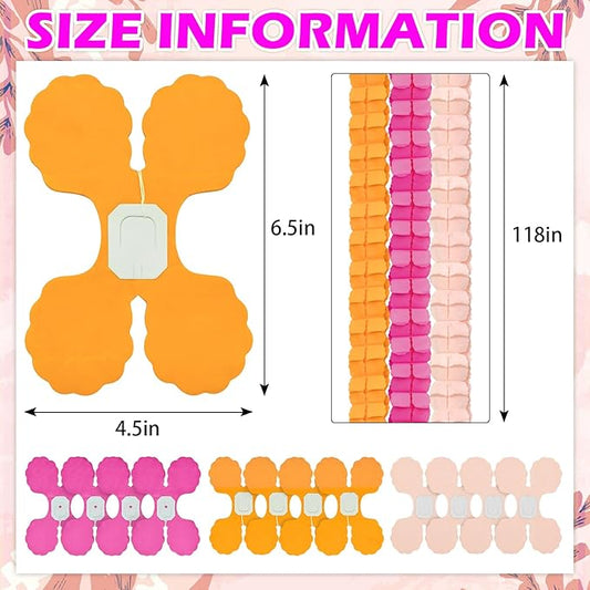 12Pcs Pink and Orange Party Decorations, Hot-Pink Orange Paper Streamers Garland for Girls Women Birthday Sunset Bridal Wedding Baby Shower Backdrop Decor Thanksgiving Friendsgiving Party Decorations