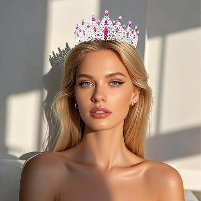 Tiaras and Crowns for Women Crystal Princess Tiaras Rhinestone Queen Crowns For Wedding Bridal Birthday Prom Pageant Party (Tiara 100)