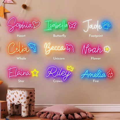 YSMNDE Custom Neon Signs, Dimmer Custom LED Signs for Wall, Personalized Neon Sign for Wedding Birthday Party Home Wall Decor Business Shop Name (Optional 20" to 55")