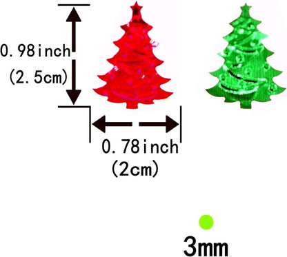 Merry Christmas Party Confetti - Christmas Tree Foil Metallic Sequins Table Confetti New Years Eve Celebration Wedding Santa Xmas Party Sprinkles Confetti Decorations, 60g