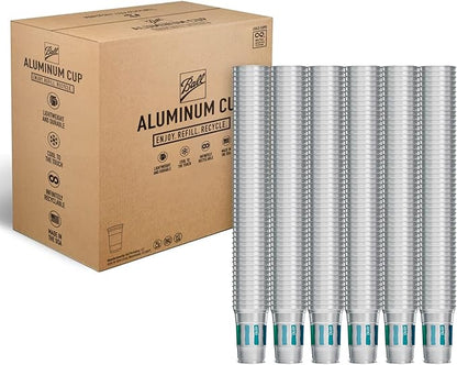 Ball Aluminum Cup Recyclable Party Cups, Wholesale Bulk Pack, Everyday Logo, 20 oz. Cup, 600 Cups Per Pack