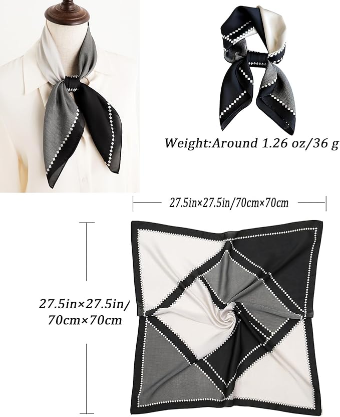 Neck Scarf For Womens Silky Head Scarves Hair Bandanas Square Scarf Fashion Accessories lightweight