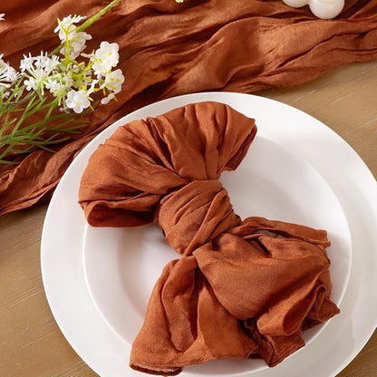 Socomi Terracotta Cheesecloth Napkins Fall Burnt Orange Cheese Cloths Gauze Set of 100 Boho Washable Dinner Table Napkins for Wedding Party Baby Shower Birthday Party Decor