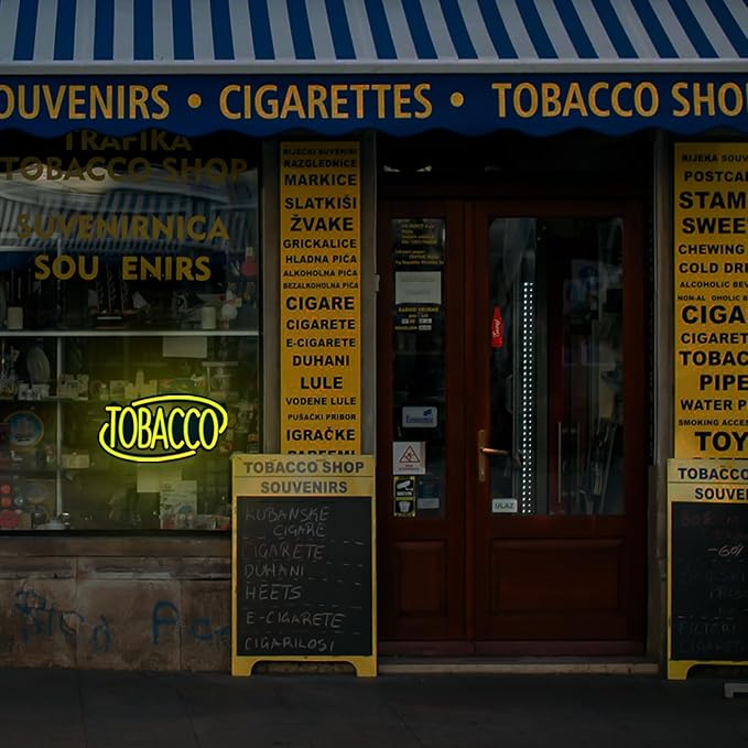 TOBACCO-LED Neon Sign for Business,16x8 inch Vape Smoke Shop Sign RGB Bright Led for Window Wall Door VapeSmoke Store