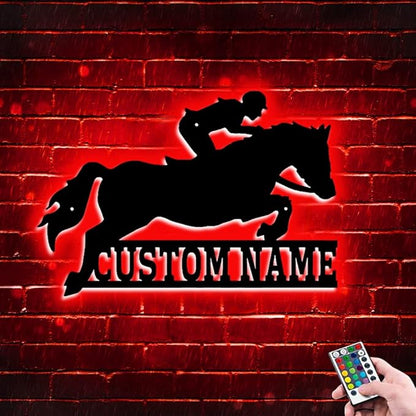 Personalized Custom Wooden/Metal Horse Night Light & Wall Art - LED Horse Themed Gifts for Girl Birthday & Christmas