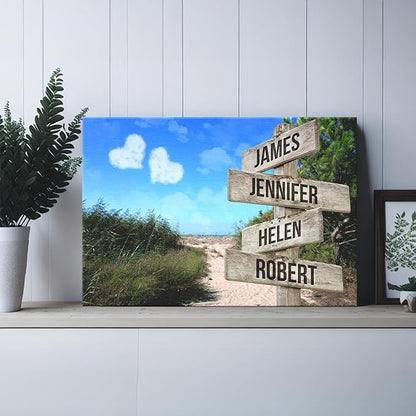 Dem Canvas Personalized Street Signs With Names, Photo Canvas Gifts For Family
