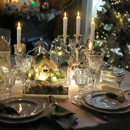 6 Pcs Flameless Taper Candles LED Taper Candles Flickering with Remote Timer Dimmer Ivory LED Candlestick for Halloween Christmas Wedding Church Easter Party Decor Table Centerpiece, 6.1 in