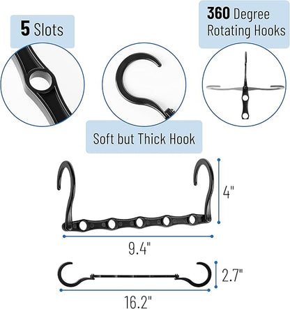 Mr. Pen- Space Saving Hangers for Clothes, 16 pcs, Black, Plastic Multi Clothes Hangers Space Saving, 5 Slots, 360° Rotating Hooks (Pack of 2)
