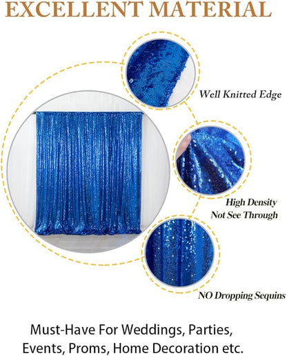 ShinyBeauty Royal Blue Sequin Backdrop - 10FTx10FT Sparkle & Glitter Photo Backdrop for Wedding, Baby Shower & Party