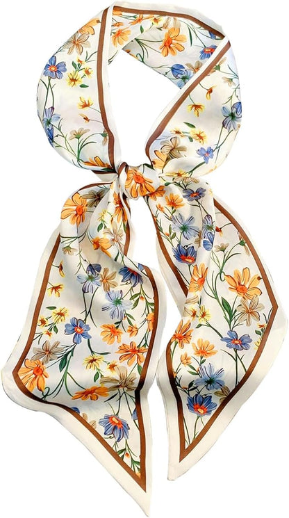Head Scarf Hair Neck Scarves For Women Purse Bag Scarfs For Handbags Silky Long Thin Satin Headscarf Fashion