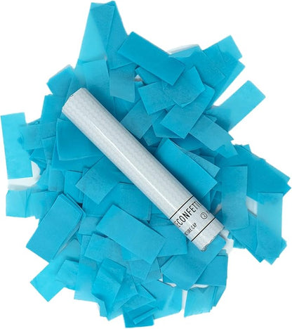 Ultimate Confetti Flick Stick Launcher - Handheld 6"Confetti-Launcher Wand, Flick to Launch Biodegradable Tissue Confetti (Turquoise, 8 Confettis Launchers Tubes, 2 Handful of Confeti per Wand, 1.5oz)