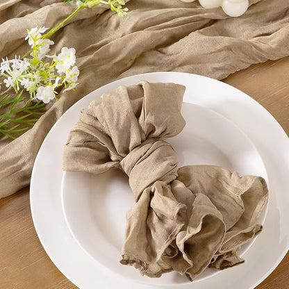 Socomi Nude Coffee Cheesecloth Napkins Fall Thanksgiving Cheese Cloths Gauze Set of 24 Boho Washable Dinner Table Napkins for Wedding Party Baby Shower Birthday Party Decor