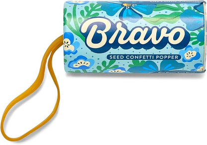 Modern Sprout Seed Confetti Poppers with Flower Seeds - Party Favors for Outdoor Wedding, Birthday & Parties - Non-Toxic, Plastic-Free & Pollinator Safe Plantable Seed Paper - Blue Bravo (Pack of 12)