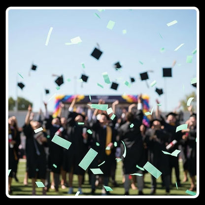 Ultimate Confetti, Mint Green Biodegradable Confetti - Rectangular Flame-Resistant and Slow-Falling Tissue Paper Confetti for Cannon and Launcher use – Best for Celebrations - 1 lb, 16 oz