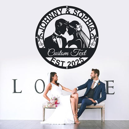 Personalized Home Decoration Metal Name Sign,Valentine's Day Wedding Gift for Couple | Engagement Gift | Bridal Shower Gift | Couples Gift