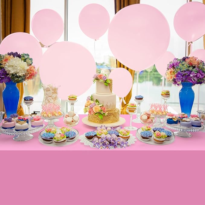 MASHAN 12pcs Assorted Color Purple Pink Tablecloths Disposable Plastic Table Cloth Rectangle Table Covers for Lavender Butterfly Theme Party Birthday Wedding Picnic Home Party Decoration,108 * 54inch