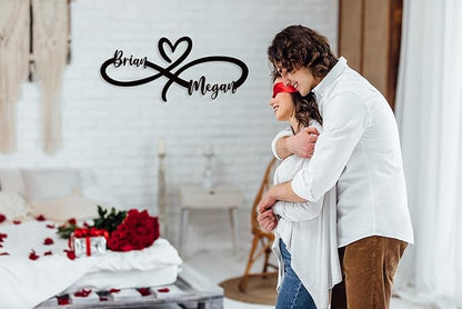 Custom Infinity Metal Sign, Infinity Heart Wall Decor Love Sign Plaque, Anniversary Valentines Day Gifts, Couple Name Sign, Wedding sign.