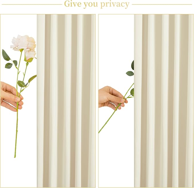 10 Panels Beige Backdrop Curtain for Wedding Parties Wrinkle Free Beige Photo Curtains Backdrop Drapes Fabric Decoration for Baby Shower Photography 50ft(W) x 10ft(H)