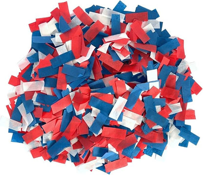 Confetti Sky [6 Pack] 12 Inch Confetti Cannons | Confetti Poppers for Wedding Celebration, Birthday Party, Pranks, Graduation, Christmas Eve and New Year Celebration (Blue,red,white)