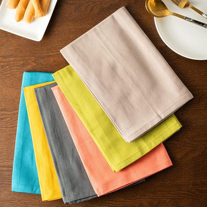 Terracotta Cloth Dinner Napkins - Cotton, 18x18 in, Washable, Absorbent, Reusable, Spring/Easter Basket Decor, Pack of 6
