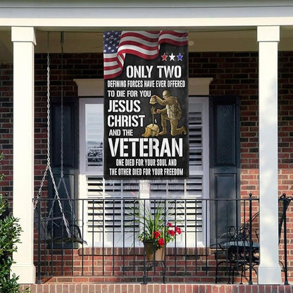 FLAGWIX American Flag - Veteran Flag Only Two Defining Forces Have Ever Offered To Die For You MLN2751F, House Flag (29.5" x 39.5") - USA Flags Premium Polyester - Decorative Indoor Outdoor Flag