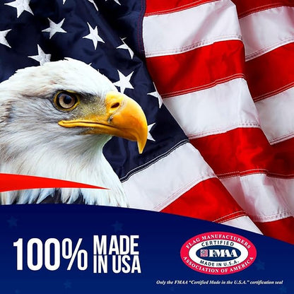 2X3 American Flag for Outside | American Flag Made in USA Heavy Duty American Flags for Outside 2X3 with Embroidered Stars and Sewn Stripes - All Weather US