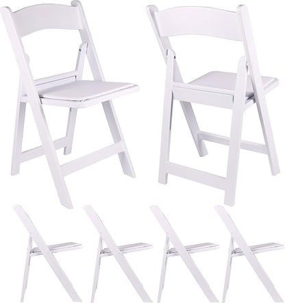 BTEXPERT Resin Folding Chair Vinyl Padded Seat Indoor Outdoor Lightweight Set for Home Event Party Picnic Kitchen Dining Church School Weddings Set of 2