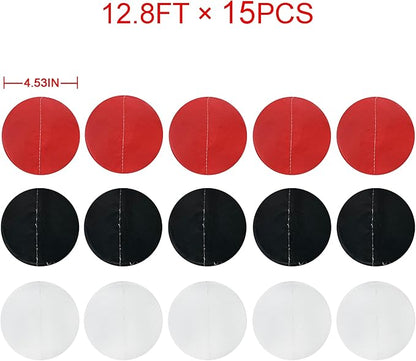 192Ft Red Black White Party Decorations Big Circle Dots Backdrop Streamer Garland for Graduation Birthday Bachelorette Engagement Baby Shower Wedding Las Vegas Casino Poker Pirate Party Supplies