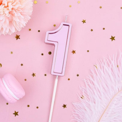 PHD CAKE 2.76 Inch Luxe Rose Gold 1 Number Birthday Candles, Rose Gold Number Candles, Cake Number Candles, Party Celebration
