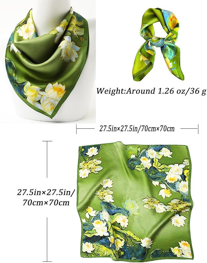 Neck Scarf For Womens Silky Head Scarves Hair Bandanas Square Scarf Fashion Accessories lightweight