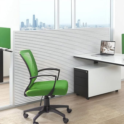 Furmax Office Chair Ergonomic Computer Desk Mesh Chair Mid Back Swivel Lumbar Support with Armrest (2, Green)