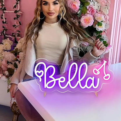Custom Neon Signs with Base,Personalized Led Lights Sign Bedroom Decor,Neon Sign Customizable for Wall Decor,Valentine's Festival Christmas Kids Gift Customized(with base,chain and screw)