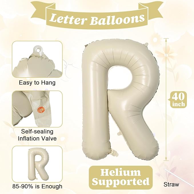40inch Beige BRIDE Letter Balloons, Giant Cream White Sand Bride Foil Helium Balloon Banner with Heart Balloon for Bride to Be Wedding Engagement Bridal Shower Nude White Bachelorette Party Decoration