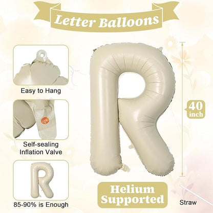 40inch Beige BRIDE Letter Balloons, Giant Cream White Sand Bride Foil Helium Balloon Banner with Heart Balloon for Bride to Be Wedding Engagement Bridal Shower Nude White Bachelorette Party Decoration